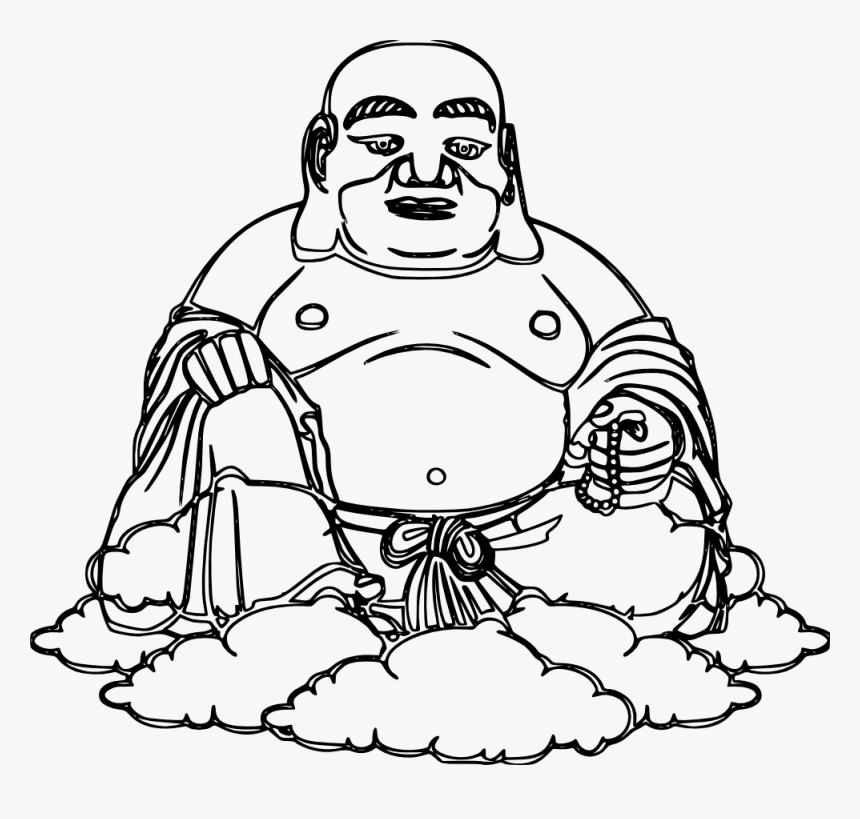 Transparent Buda Png - Chinese Buddha Black And White, Png Download, Free Download
