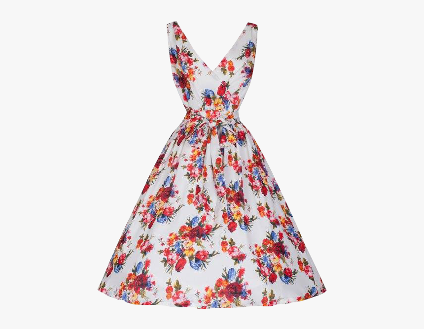 Floral Dress Transparent Background Clothing - Floral Flare Dresses, HD Png Download, Free Download