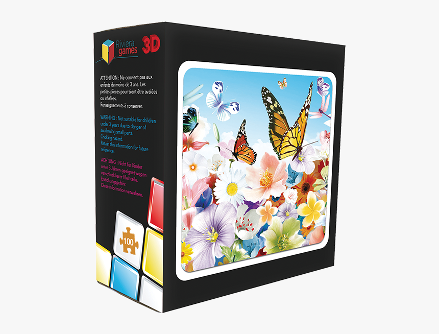 Lenticular 3d Puzzle Effect Flower With Butterfly, HD Png Download, Free Download