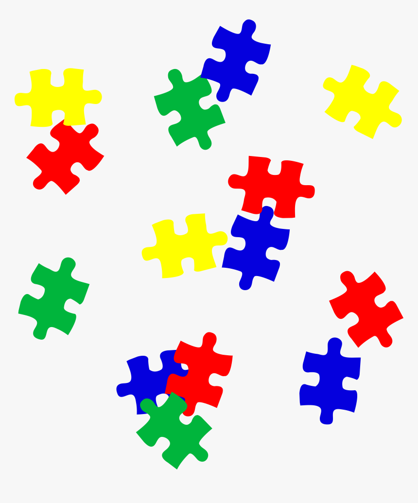 Rainbow Scattered Kids Puzzle Pieces - Puzzle Piece Autism Clipart, HD Png Download, Free Download