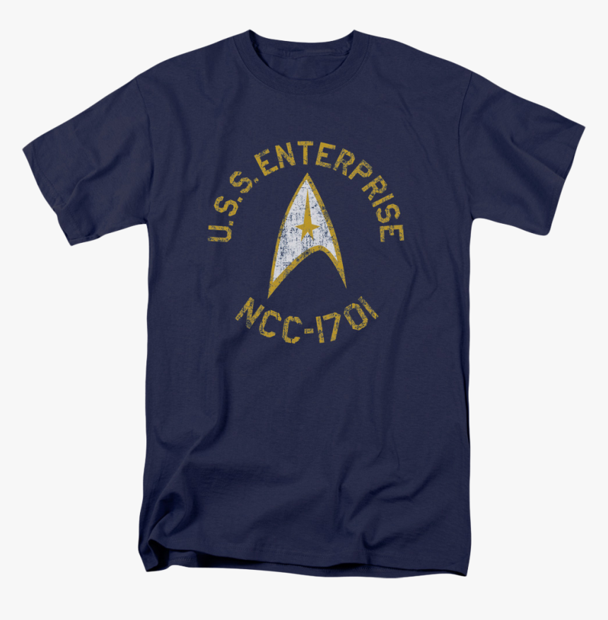 Blue Distressed Uss Enterprise Star Trek T-shirt - T-shirt, HD Png Download, Free Download