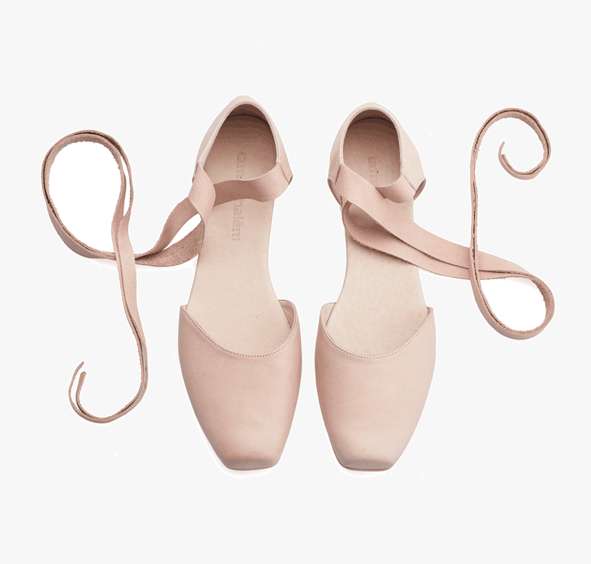 Ana, Blush Pink Leather Ballerina Shoes - Sandal, HD Png Download, Free Download