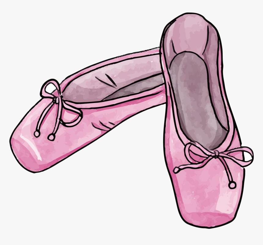 Ballet Shoe Drawing Illustration - Zapatillas De Ballet Dibujo, HD Png Download, Free Download