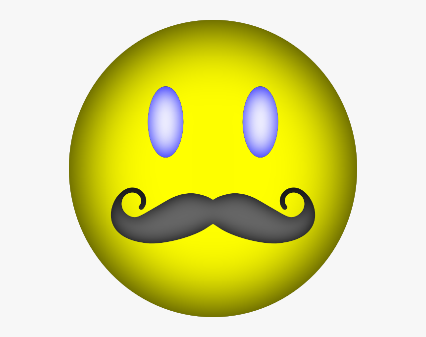 Happy Face Mustache Svg Clip Arts - Portable Network Graphics, HD Png Download, Free Download