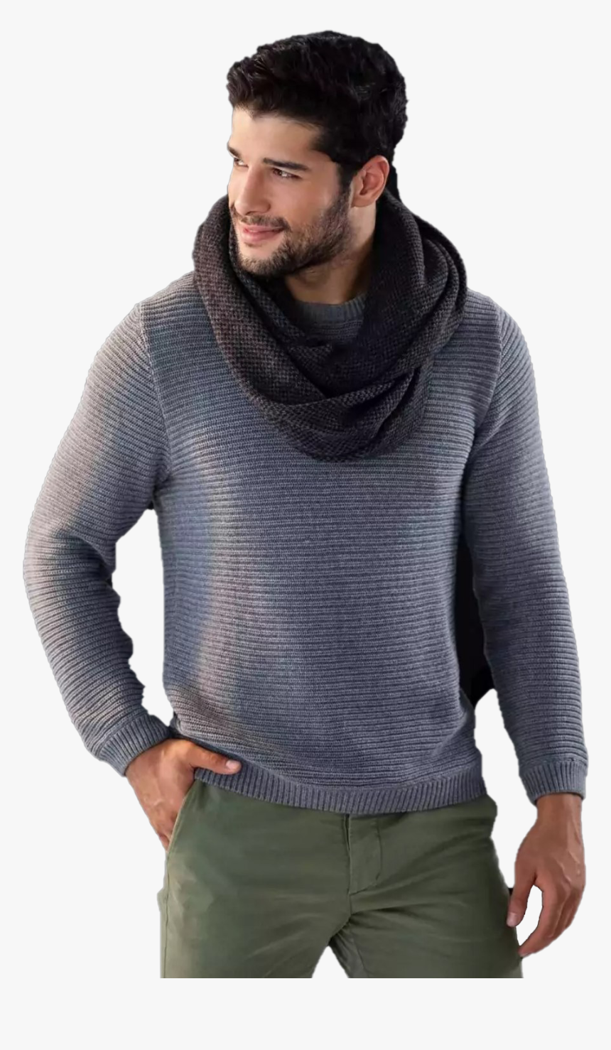 Scarf Men Png - Sweater, Transparent Png, Free Download