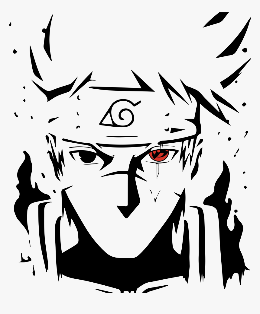 Clip Art Free Library Kakashi Artwork T Shirts - Naruto Black And White, HD Png Download, Free Download