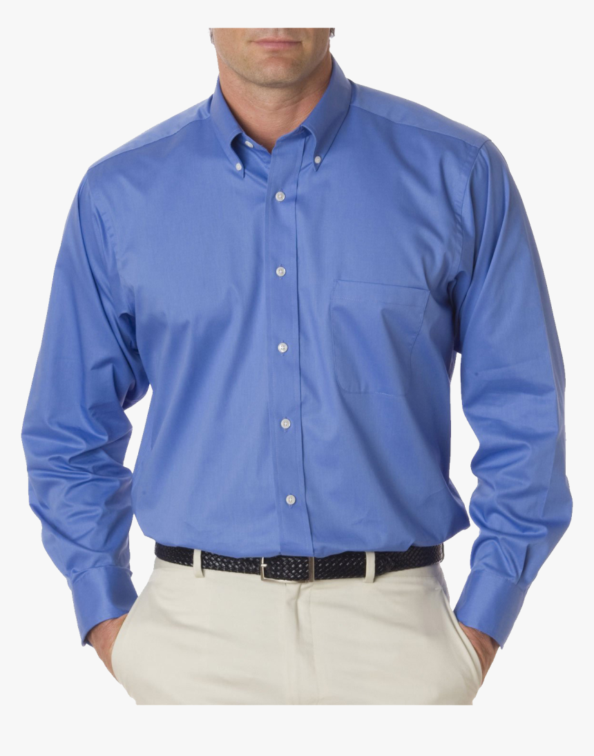 Standard Blue Full Plain Shirt Png Image - Man Shirt Png, Transparent Png, Free Download