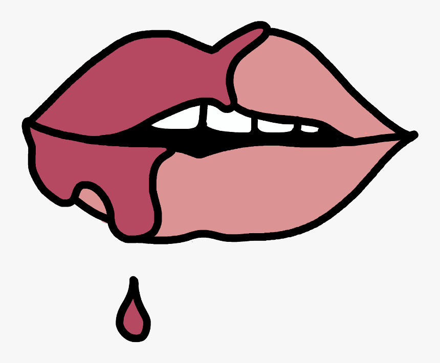 Transparent Lipgloss Clipart - Cartoon Lip Gloss On Lips, HD Png Download -  kindpng