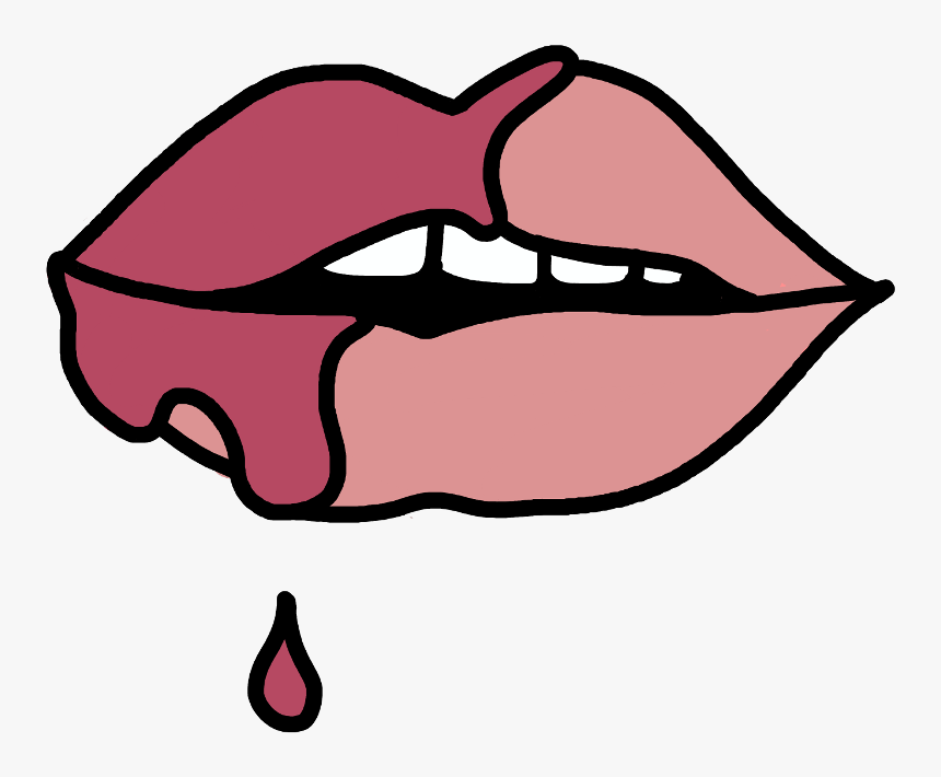 Transparent Lipgloss Clipart - Cartoon Lip Gloss On Lips, HD Png Download, Free Download