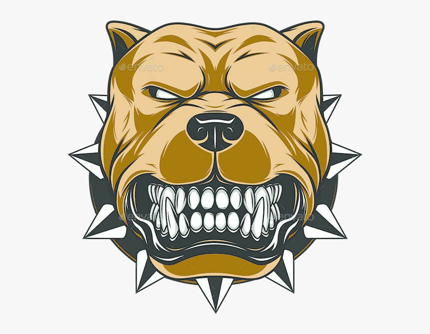 #pitbull #dog #bad #mal #cão #cachorro #cartoon #desenho - Angry Dog Free Vector, HD Png Download, Free Download