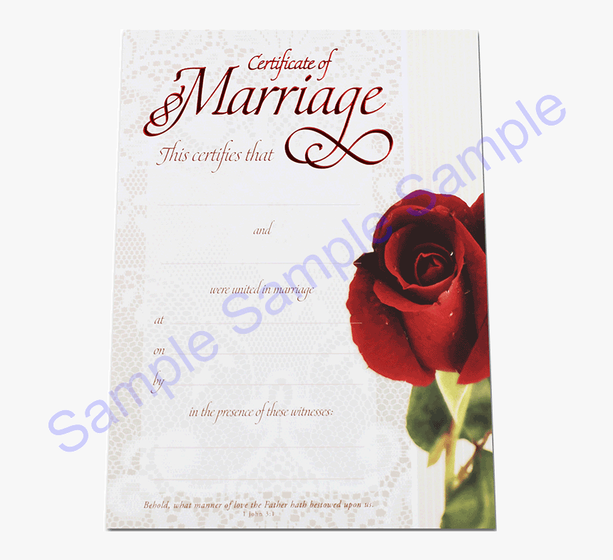 Wedding Certificate - Rose Lace - Garden Roses, HD Png Download, Free Download