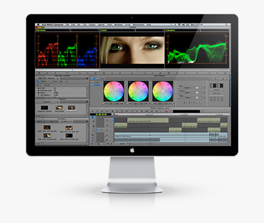 Apple Thunderbolt Monitor With A Film Editing Program - Media Composer 8.1 0, HD Png Download, Free Download