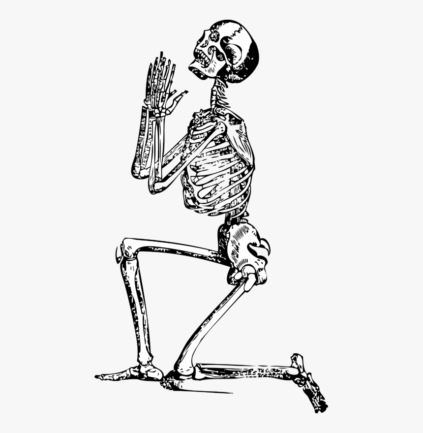 Transparent Funny Skeleton Png - Skeleton Praying Png, Png Download, Free Download
