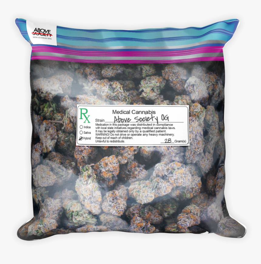 Image Of Weed Ziplock Baggie Pillow Case W/ Stuffing - Cartoon Bag Of Weed, HD Png Download, Free Download