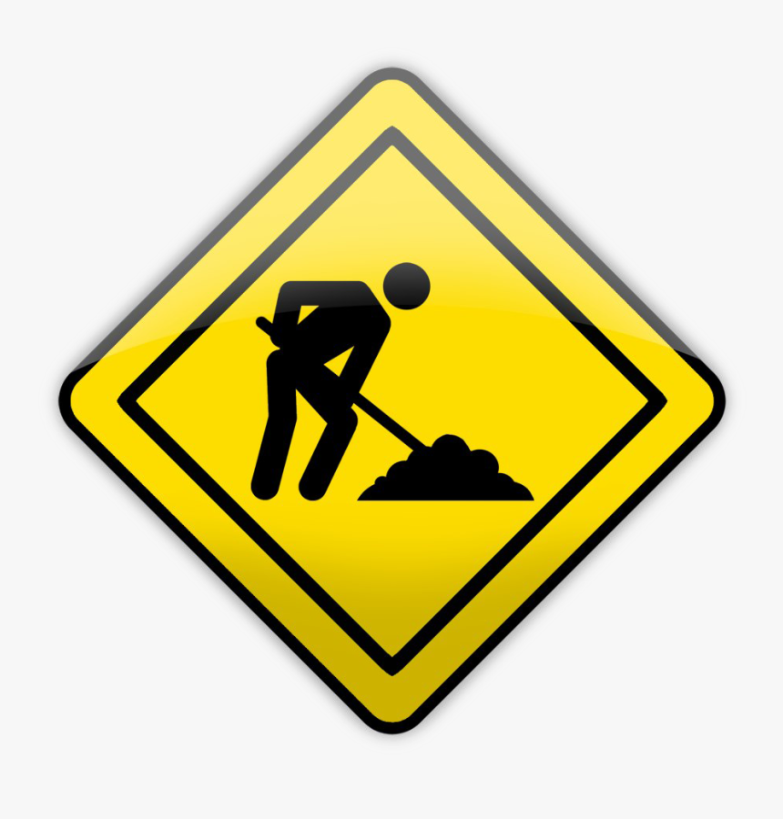 Construction Sign Png Download Image - Construction Zone Construction Caution Sign, Transparent Png, Free Download