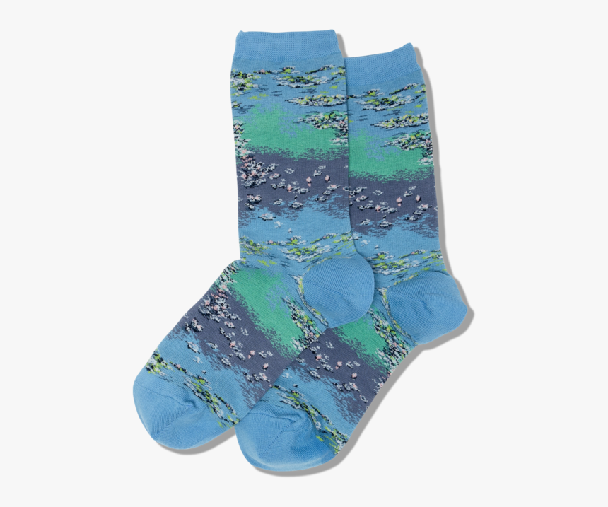 Womens Monet"s Water Lilies Socks"
 Class="slick Lazy - Sock, HD Png Download, Free Download
