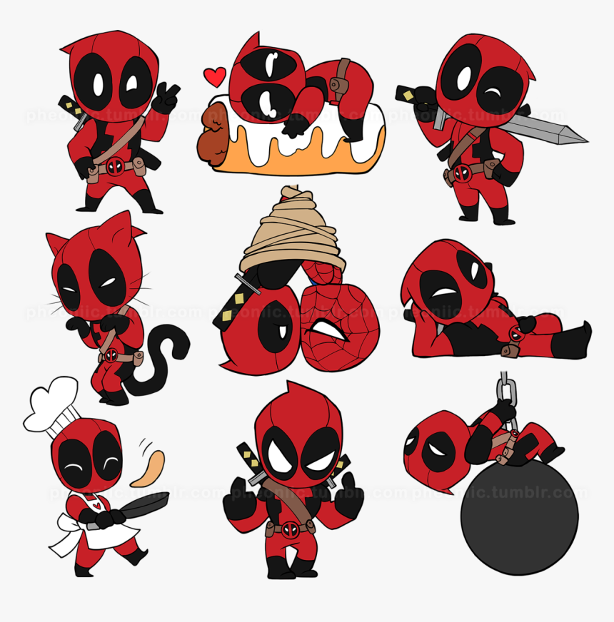 Transparent Dead Pool Png - Cute Chibi Deadpool Drawing, Png Download, Free Download