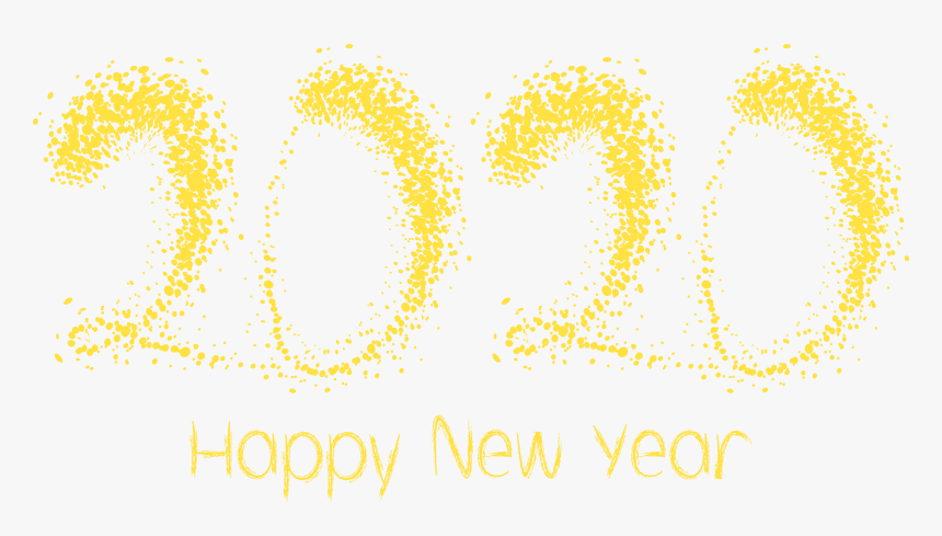 2020 Yelow Happy New Year Png Clipart Image - New Year 2020 Clipart, Transparent Png, Free Download