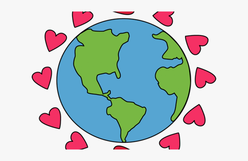 Earth With Hearts Clipart, HD Png Download, Free Download