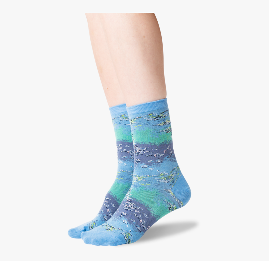 Womens Monet"s Water Lilies Socks"
 Class="slick Lazy - Hockey Sock, HD Png Download, Free Download