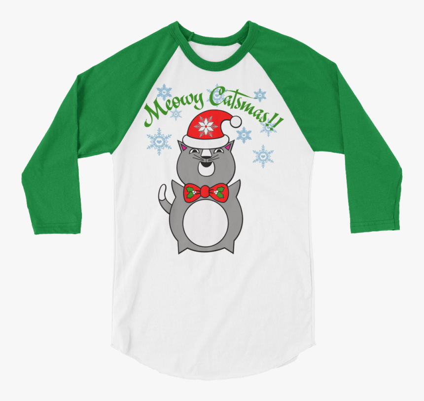 Christmas Cat Svg - Raglan Sleeve, HD Png Download, Free Download