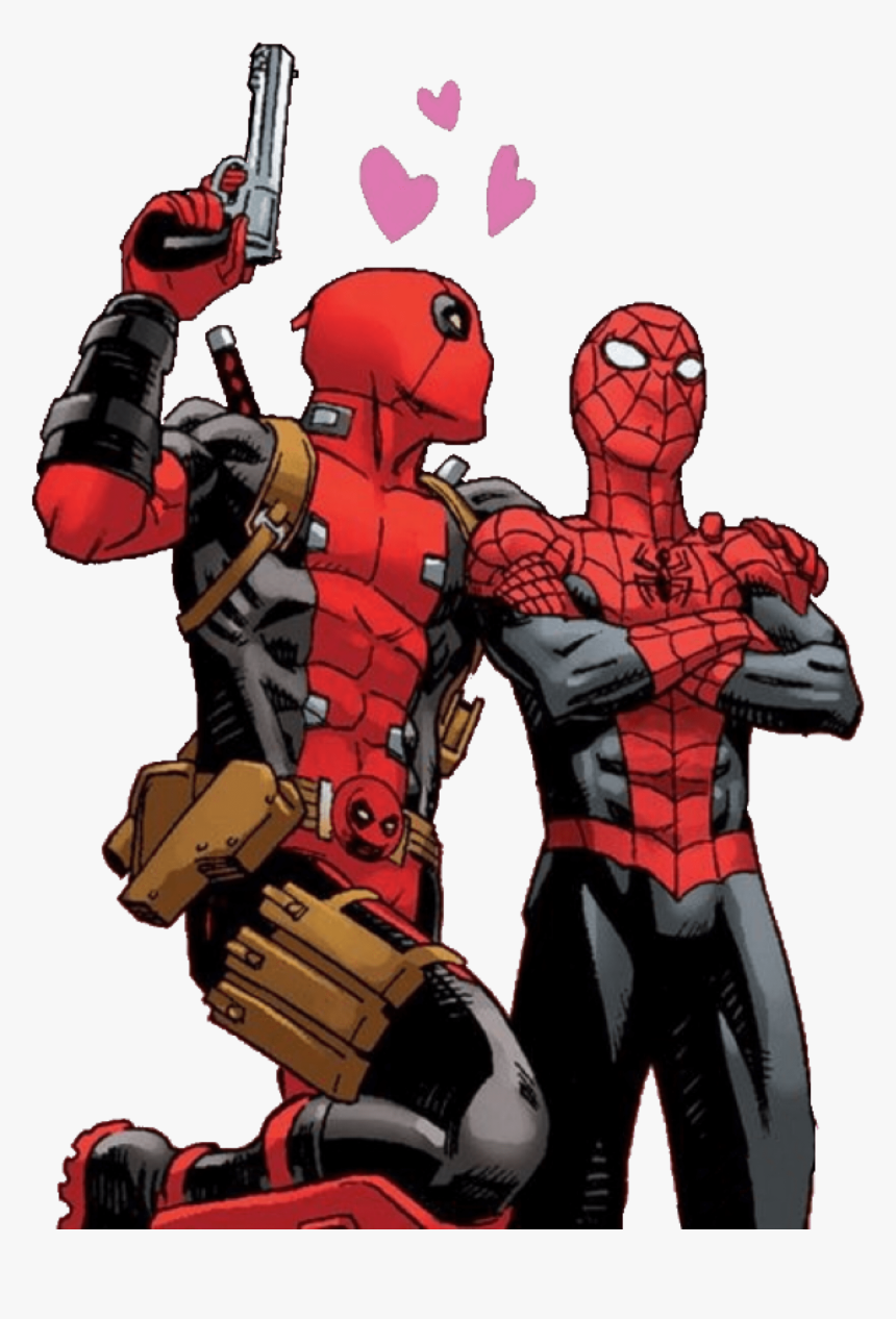 Transparent Deadpool Chibi Png - Deadpool And Spiderman Comic Art, Png Download, Free Download