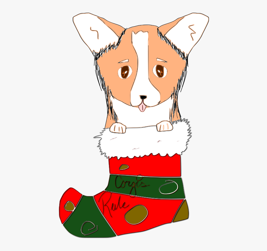 Cute Corgi Christmas Messages Sticker-4 - Cartoon, HD Png Download, Free Download