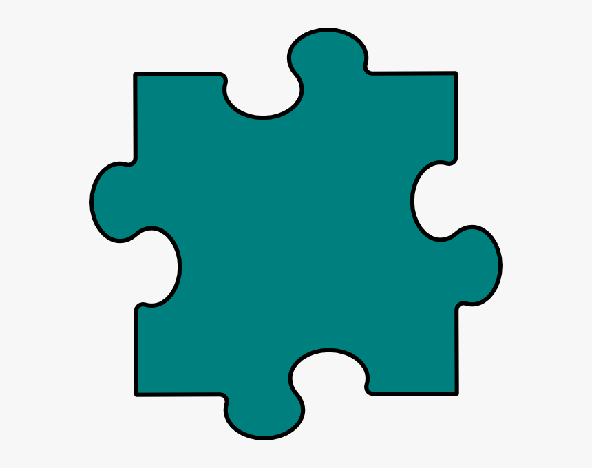 Aqua Puzzle Piece Clip Art Single Colored Puzzle Piece Hd Png Download Kindpng