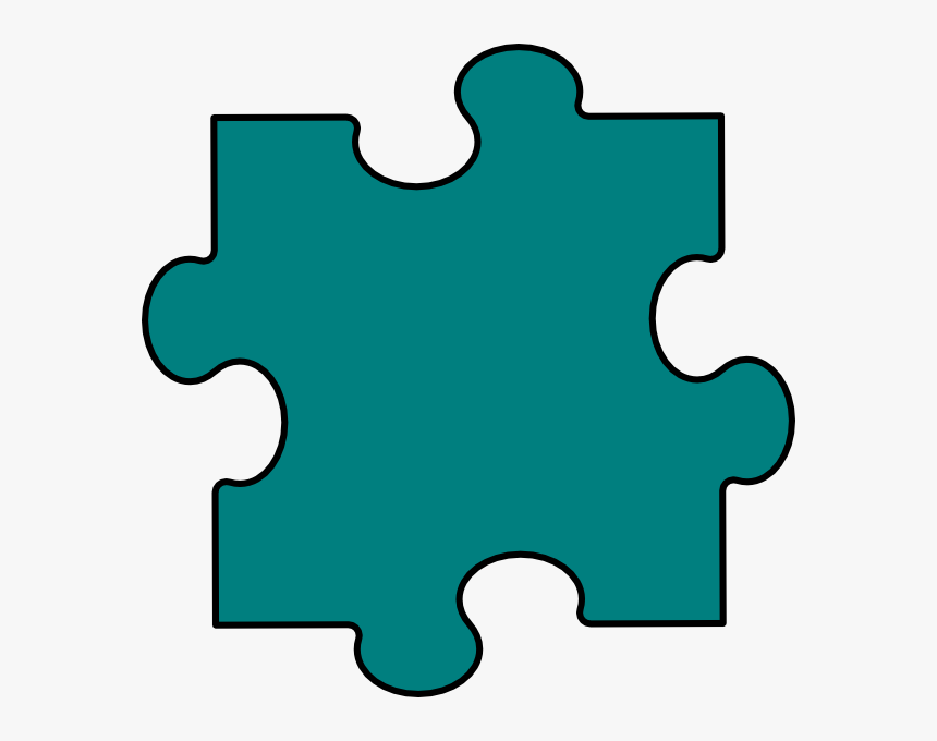 Aqua Puzzle Piece Clip Art - Single Colored Puzzle Piece, HD Png Download, Free Download