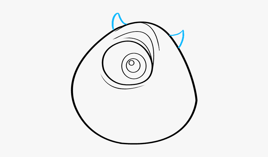 How To Draw Mike Wazowski From Monsters, Inc - Line Art, HD Png Download, Free Download