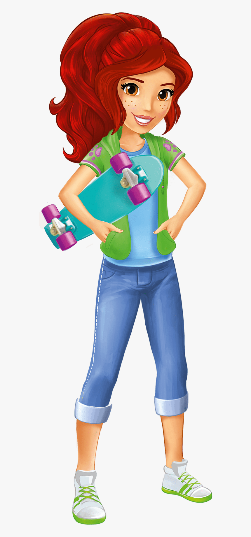 Mia With Skateboard Mia Lego Friends Serie Hd Png