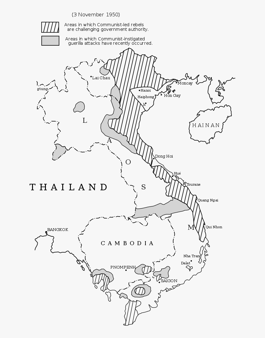 Map Of Vietnam From The Pentagon Papers, Which Fueled - First Indochina War Map, HD Png Download, Free Download