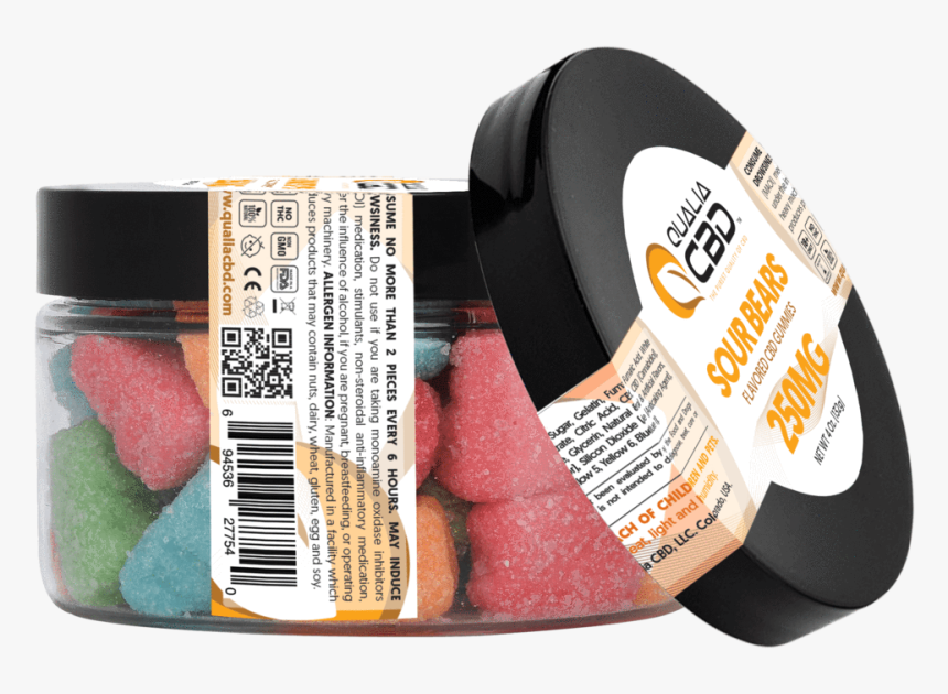 Hemp Infused Sour Gummy Bears - Qualia Cbd, HD Png Download, Free Download