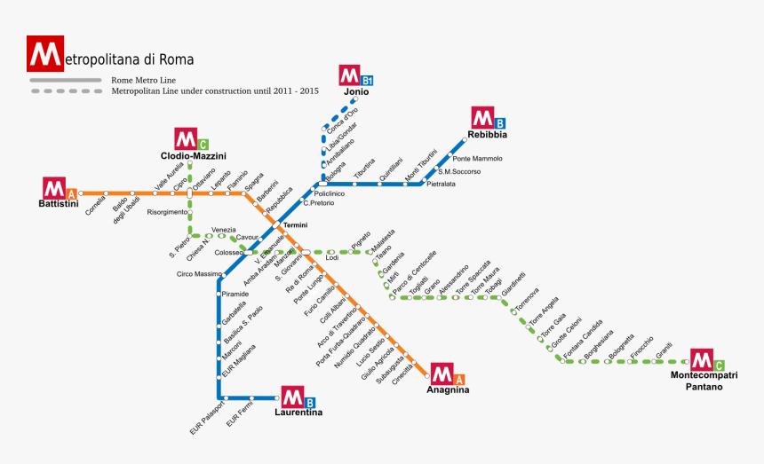 Mappa Metropolitana - Metro Rome, HD Png Download, Free Download