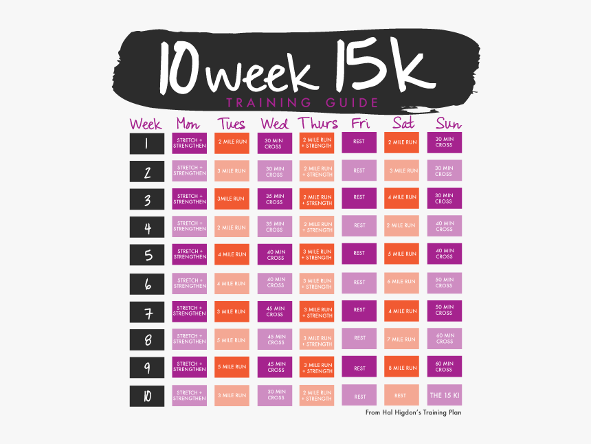 15k Training Guide - 10 Week 15k Training Plan, HD Png Download, Free Download