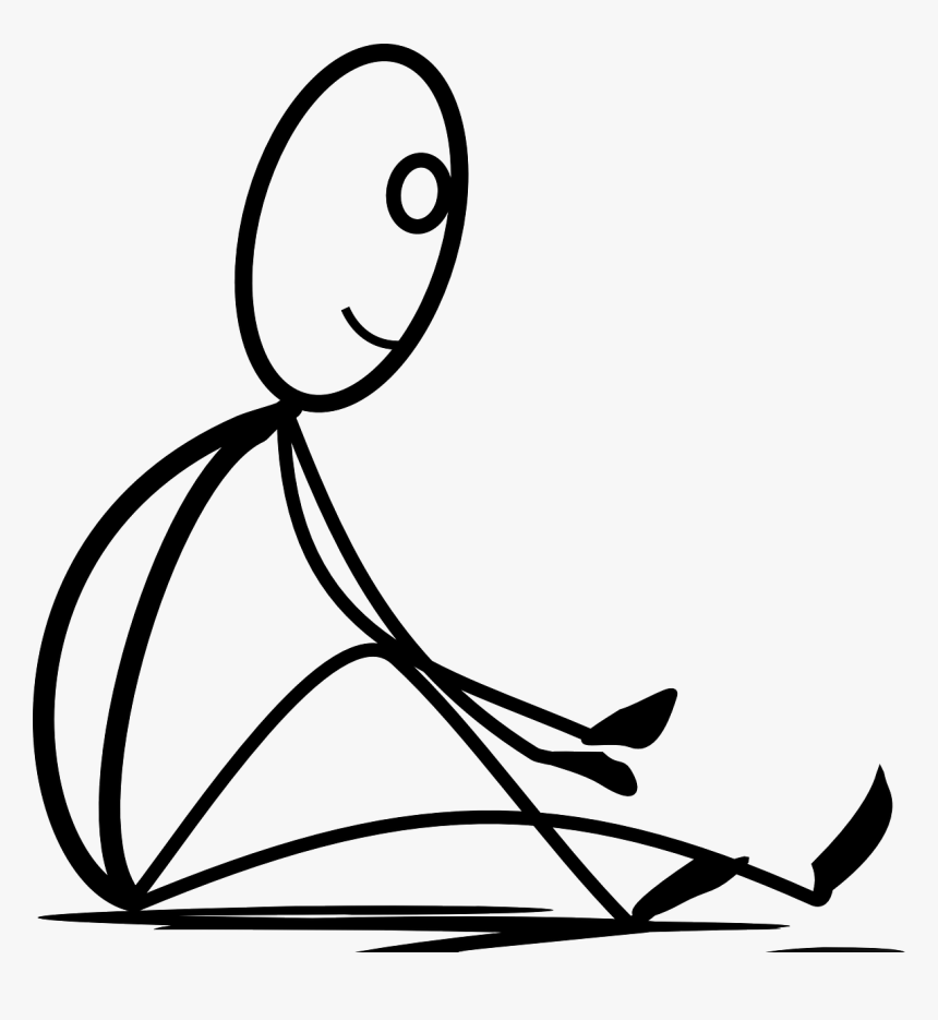 Stick Figure Sitting Down , Transparent Cartoons - Stick Figure Sitting Down Transparent, HD Png Download, Free Download