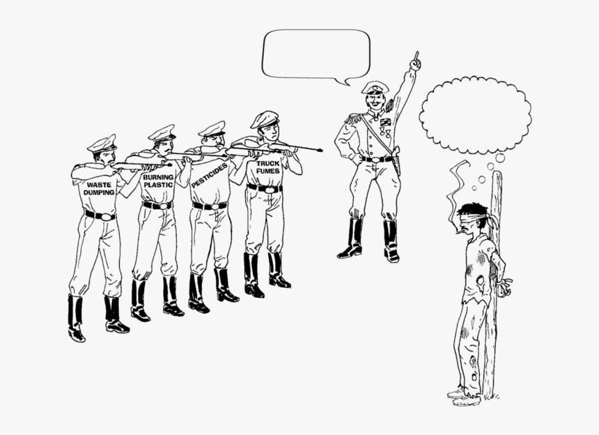 A Soldier Speaks As He Commands A Firing Squad Of 4 - Cartoon, HD Png Download, Free Download