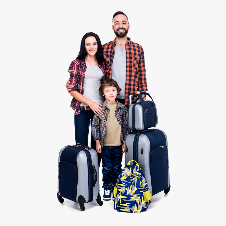 Transparent Suitcase Png - Family With Suitcases Png, Png Download, Free Download