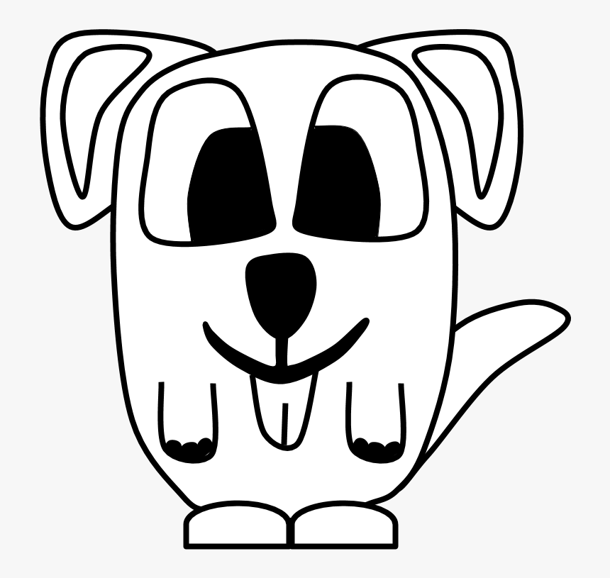 Dog, Big Eyes, Black And White, Cartoon Animal - Cartoon, HD Png Download, Free Download