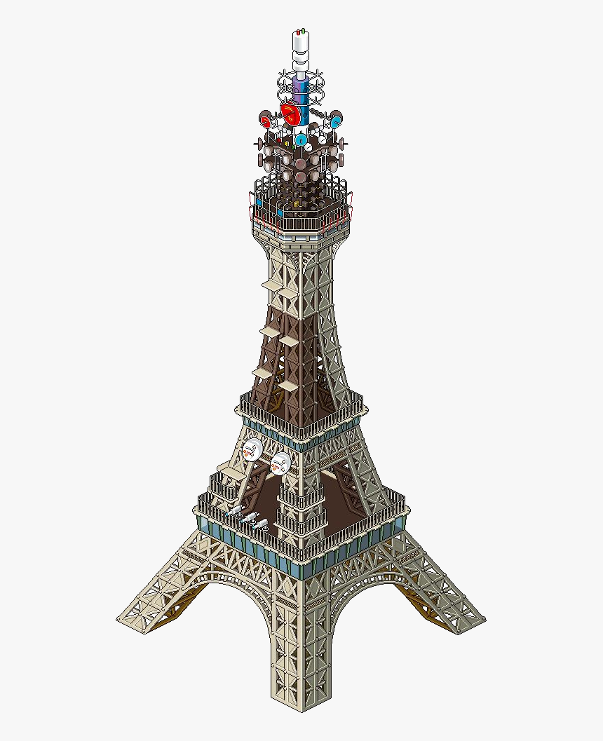 Isometric Art Paris Eiffel Towers - Pixel Art Eiffel Tower, HD Png Download, Free Download