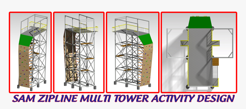 Image 14385 Sam Zipline Multi Tower Activity Design, HD Png Download, Free Download