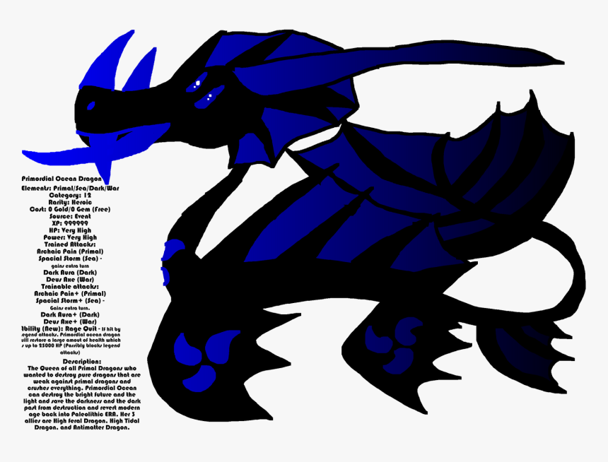 0 1529445997715 Primordial Ocean Dragon Concept - Cartoon, HD Png Download, Free Download