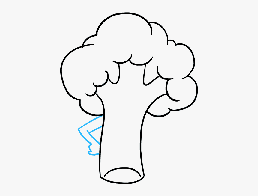 How To Draw Broccoli - Draw A Broccoli With Face, HD Png Download, Free Download