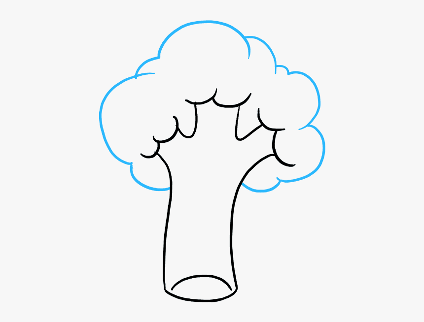 How To Draw Broccoli - Drawing Of Cartoon Broccoli, HD Png Download, Free Download