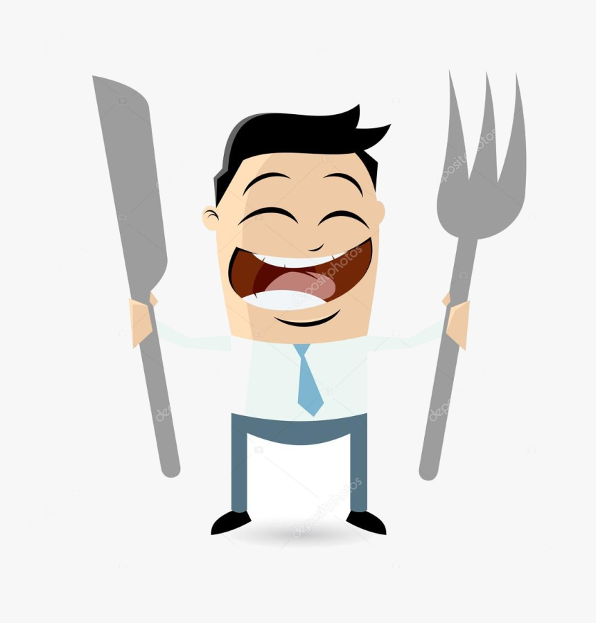 Waiting Clipart Of Man For Food Transparent Png - Mustache Guy Cartoon, Png Download, Free Download