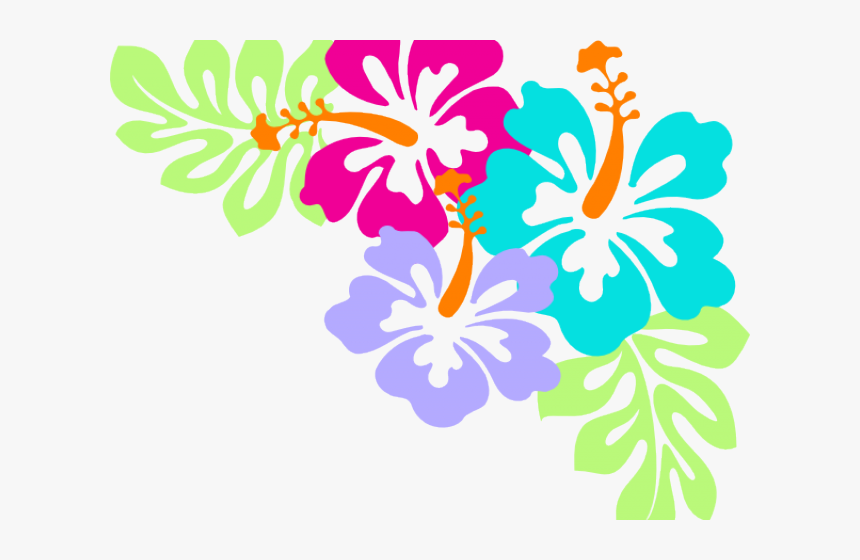 Border Clipart Hibiscus - Transparent Hawaiian Flowers Clip Art, HD Png Download, Free Download