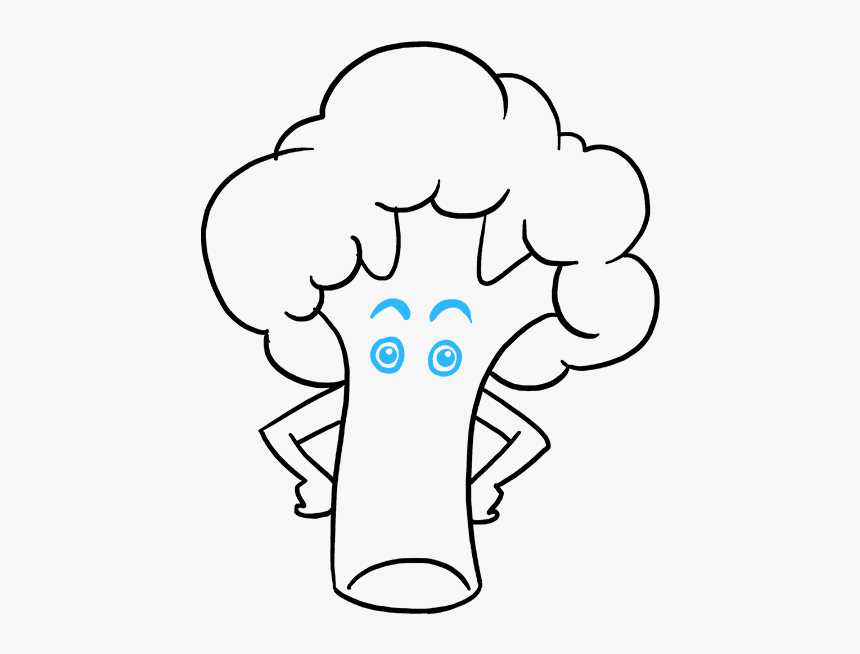 How To Draw Broccoli - Drawing Of Cartoon Broccoli, HD Png Download, Free Download