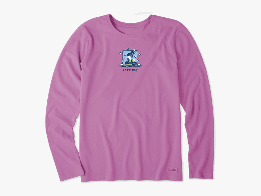 Women"s Snow Day Long Sleeve Vintage Crusher Tee - Sleeve, HD Png Download, Free Download