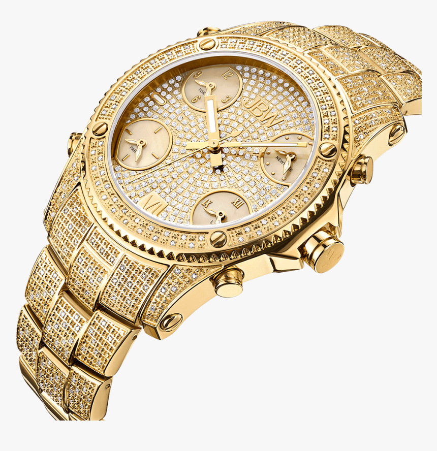 Jbw Jet Setter Jb 6213 A Gold Gold Diamond Watch Angle - Jbw Jet Setter, HD Png Download, Free Download