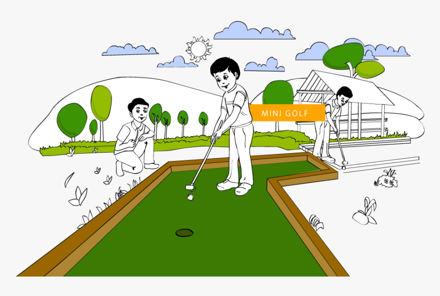 Transparent Mini Golf Clipart - Kankaria Lake Drawing, HD Png Download, Free Download